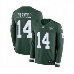 Mens Nike New York Jets 14 Sam Darnold Limited Green Therma Long Sleeve NFL Jersey Mens Nike New York Jets 14 Sam Darnold Limited Green Therma Long Sleeve NFL Jersey