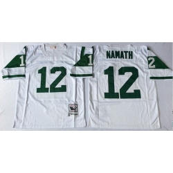 Mitchell And Ness jets #12 Joe Namath white Throwback Stitched NFL Jerseys Mitchell And Ness jets #12 Joe Namath white Throwback Stitched NFL Jerseys
