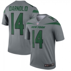 Nike Jets 14 Sam Darnold Gray Inverted Legend Jersey Nike Jets 14 Sam Darnold Gray Inverted Legend Jersey
