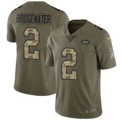 Nike Jets #2 Teddy Bridgewater Olive Camo Mens Stitched NFL Limited 2017 Salute To Service Jersey Nike Jets #2 Teddy Bridgewater Olive Camo Mens Stitched NFL Limited 2017 Salute To Service Jersey
