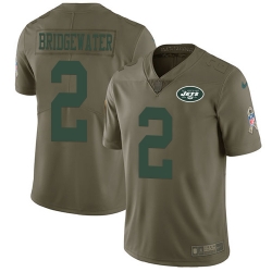 Nike Jets #2 Teddy Bridgewater Olive Mens Stitched NFL Limited 2017 Salute To Service Jersey Nike Jets #2 Teddy Bridgewater Olive Mens Stitched NFL Limited 2017 Salute To Service Jersey