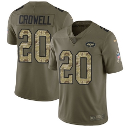 Nike Jets #20 Isaiah Crowell Olive Camo Men Stitched NFL Limited 2017 Salute To Service Jersey Nike Jets #20 Isaiah Crowell Olive Camo Men Stitched NFL Limited 2017 Salute To Service Jersey