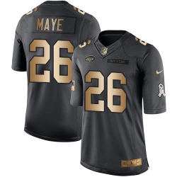 Nike Jets #26 Marcus Maye Black Mens Stitched NFL Limited Gold Salute To Service Jersey Nike Jets #26 Marcus Maye Black Mens Stitched NFL Limited Gold Salute To Service Jersey
