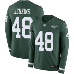 Nike Jets #48 Jordan Jenkins Green Team Color Men Stitched NFL Limited Therma Long Sleeve Jersey Nike Jets #48 Jordan Jenkins Green Team Color Men Stitched NFL Limited Therma Long Sleeve Jersey