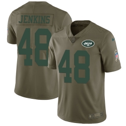 Nike Jets #48 Jordan Jenkins Olive Men Stitched NFL Limited 2017 Salute To Service Jersey Nike Jets #48 Jordan Jenkins Olive Men Stitched NFL Limited 2017 Salute To Service Jersey