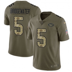 Nike Jets #5 Teddy Bridgewater Olive Camo Mens Stitched NFL Limited 2017 Salute To Service Jersey Nike Jets #5 Teddy Bridgewater Olive Camo Mens Stitched NFL Limited 2017 Salute To Service Jersey