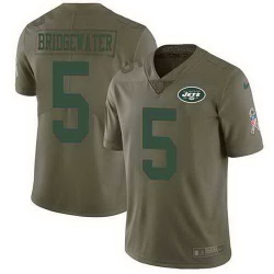 Nike Jets 5 Teddy Bridgewater Olive Salute To Service Limited Jersey Nike Jets 5 Teddy Bridgewater Olive Salute To Service Limited Jersey
