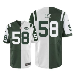 Nike Jets #58 Darron Lee Green White Mens Stitched NFL Elite Split Jersey Nike Jets #58 Darron Lee Green White Mens Stitched NFL Elite Split Jersey