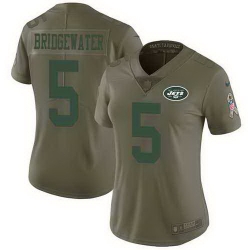 Nike Jets 5 Teddy Bridgewater Olive Women Salute To Service Limited Jersey Nike Jets 5 Teddy Bridgewater Olive Women Salute To Service Limited Jersey