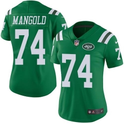 Nike Jets #74 Nick Mangold Green Womens Stitched NFL Limited Rush Jersey Nike Jets #74 Nick Mangold Green Womens Stitched NFL Limited Rush Jersey