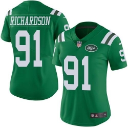 Nike Jets #91 Sheldon Richardson Green Womens Stitched NFL Limited Rush Jersey Nike Jets #91 Sheldon Richardson Green Womens Stitched NFL Limited Rush Jersey
