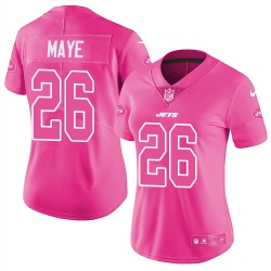 Womens Nike Jets #26 Marcus Maye Pink  Stitched NFL Limited Rush Fashion Jersey Womens Nike Jets #26 Marcus Maye Pink  Stitched NFL Limited Rush Fashion Jersey
