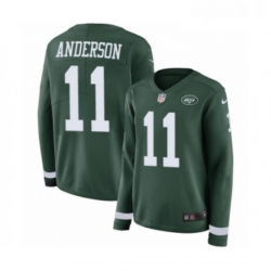 Womens Nike New York Jets 11 Robby Anderson Limited Green Therma Long Sleeve NFL Jersey Womens Nike New York Jets 11 Robby Anderson Limited Green Therma Long Sleeve NFL Jersey