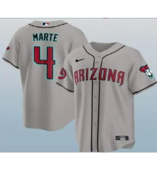 Men Arizona Diamondbacks #4 Ketel Marte 2024 Gray Stitched MLB Jersey