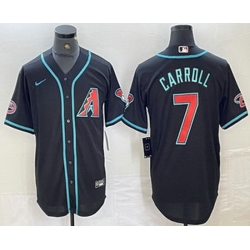 Men Arizona Diamondbacks 7 Corbin Carroll Black 2024 Stitched Cool Base Nike Jersey