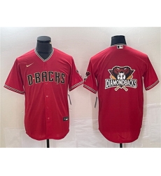 Men Arizona Diamondbacks Red Team Big Logo Cool Base Stitched Baseball Jersey