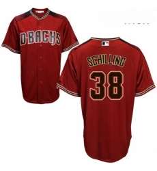 Mens Majestic Arizona Diamondbacks 38 Curt Schilling Authentic Red Alternate Cool Base MLB Jersey