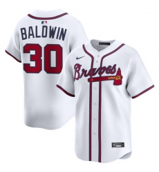 Men Atlanta Braves Nike Alternate Limited Jersey White Baldwin Drake 30
