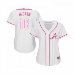 Womens Atlanta Braves 16 Brian McCann Replica White Fashion Cool Base Baseball Jersey  Womens Atlanta Braves 16 Brian McCann Replica White Fashion Cool Base Baseball Jersey
