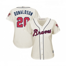 Womens Atlanta Braves 20 Josh Donaldson Replica Cream Alternate 2 Cool Base Baseball Jersey  Womens Atlanta Braves 20 Josh Donaldson Replica Cream Alternate 2 Cool Base Baseball Jersey