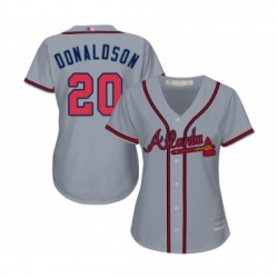 Womens Atlanta Braves 20 Josh Donaldson Replica Grey Road Cool Base Baseball Jersey  Womens Atlanta Braves 20 Josh Donaldson Replica Grey Road Cool Base Baseball Jersey