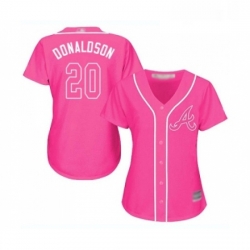 Womens Atlanta Braves 20 Josh Donaldson Replica Pink Fashion Cool Base Baseball Jersey  Womens Atlanta Braves 20 Josh Donaldson Replica Pink Fashion Cool Base Baseball Jersey