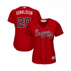 Womens Atlanta Braves 20 Josh Donaldson Replica Red Alternate Cool Base Baseball Jersey  Womens Atlanta Braves 20 Josh Donaldson Replica Red Alternate Cool Base Baseball Jersey