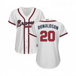 Womens Atlanta Braves 20 Josh Donaldson Replica White Home Cool Base Baseball Jersey  Womens Atlanta Braves 20 Josh Donaldson Replica White Home Cool Base Baseball Jersey