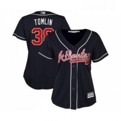 Womens Atlanta Braves 38 Josh Tomlin Replica Blue Alternate Road Cool Base Baseball Jersey  Womens Atlanta Braves 38 Josh Tomlin Replica Blue Alternate Road Cool Base Baseball Jersey