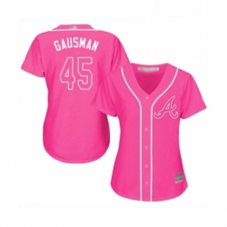 Womens Atlanta Braves 45 Kevin Gausman Replica Pink Fashion Cool Base Baseball Jersey  Womens Atlanta Braves 45 Kevin Gausman Replica Pink Fashion Cool Base Baseball Jersey