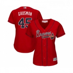 Womens Atlanta Braves 45 Kevin Gausman Replica Red Alternate Cool Base Baseball Jersey  Womens Atlanta Braves 45 Kevin Gausman Replica Red Alternate Cool Base Baseball Jersey