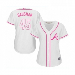 Womens Atlanta Braves 45 Kevin Gausman Replica White Fashion Cool Base Baseball Jersey  Womens Atlanta Braves 45 Kevin Gausman Replica White Fashion Cool Base Baseball Jersey