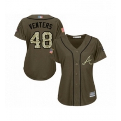 Womens Atlanta Braves 48 Jonny Venters Authentic Green Salute to Service Baseball Jersey  Womens Atlanta Braves 48 Jonny Venters Authentic Green Salute to Service Baseball Jersey