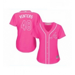 Womens Atlanta Braves 48 Jonny Venters Replica Pink Fashion Cool Base Baseball Jersey  Womens Atlanta Braves 48 Jonny Venters Replica Pink Fashion Cool Base Baseball Jersey