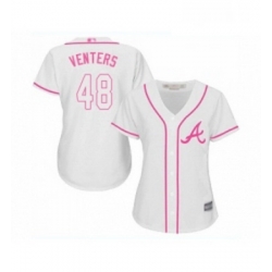 Womens Atlanta Braves 48 Jonny Venters Replica White Fashion Cool Base Baseball Jersey  Womens Atlanta Braves 48 Jonny Venters Replica White Fashion Cool Base Baseball Jersey