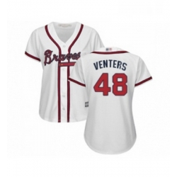 Womens Atlanta Braves 48 Jonny Venters Replica White Home Cool Base Baseball Jersey  Womens Atlanta Braves 48 Jonny Venters Replica White Home Cool Base Baseball Jersey
