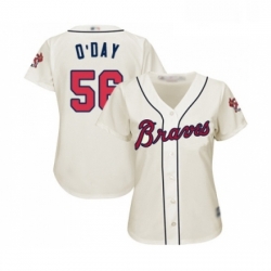 Womens Atlanta Braves 56 Darren O Day Replica Cream Alternate 2 Cool Base Baseball Jersey  Womens Atlanta Braves 56 Darren O Day Replica Cream Alternate 2 Cool Base Baseball Jersey