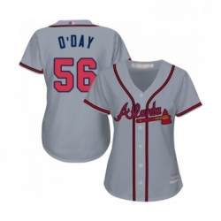Womens Atlanta Braves 56 Darren O Day Replica Grey Road Cool Base Baseball Jersey  Womens Atlanta Braves 56 Darren O Day Replica Grey Road Cool Base Baseball Jersey