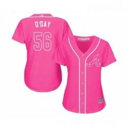 Womens Atlanta Braves 56 Darren O Day Replica Pink Fashion Cool Base Baseball Jersey  Womens Atlanta Braves 56 Darren O Day Replica Pink Fashion Cool Base Baseball Jersey
