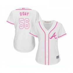 Womens Atlanta Braves 56 Darren O Day Replica White Fashion Cool Base Baseball Jersey  Womens Atlanta Braves 56 Darren O Day Replica White Fashion Cool Base Baseball Jersey