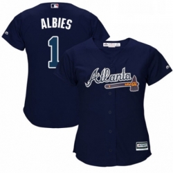 Womens Majestic Atlanta Braves 1 Ozzie Albies Authentic Blue Alternate Road Cool Base MLB Jersey  Womens Majestic Atlanta Braves 1 Ozzie Albies Authentic Blue Alternate Road Cool Base MLB Jersey
