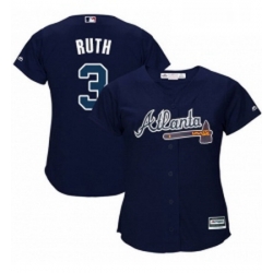 Womens Majestic Atlanta Braves 3 Babe Ruth Authentic Blue Alternate Road Cool Base MLB Jersey Womens Majestic Atlanta Braves 3 Babe Ruth Authentic Blue Alternate Road Cool Base MLB Jersey