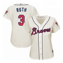 Womens Majestic Atlanta Braves 3 Babe Ruth Authentic Cream Alternate 2 Cool Base MLB Jersey Womens Majestic Atlanta Braves 3 Babe Ruth Authentic Cream Alternate 2 Cool Base MLB Jersey
