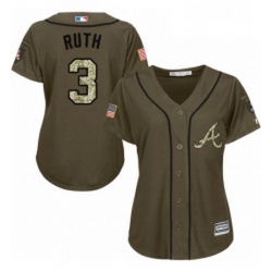 Womens Majestic Atlanta Braves 3 Babe Ruth Authentic Green Salute to Service MLB Jersey Womens Majestic Atlanta Braves 3 Babe Ruth Authentic Green Salute to Service MLB Jersey