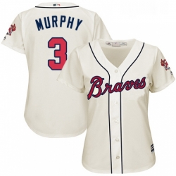 Womens Majestic Atlanta Braves 3 Dale Murphy Replica Cream Alternate 2 Cool Base MLB Jersey Womens Majestic Atlanta Braves 3 Dale Murphy Replica Cream Alternate 2 Cool Base MLB Jersey