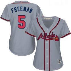 Womens Majestic Atlanta Braves 5 Freddie Freeman Authentic Grey Road Cool Base MLB Jersey Womens Majestic Atlanta Braves 5 Freddie Freeman Authentic Grey Road Cool Base MLB Jersey