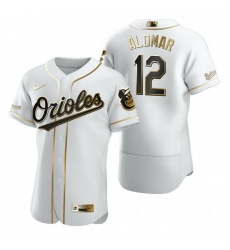 Baltimore Orioles 12 Roberto Alomar White Nike Mens Authentic Golden Edition MLB Jersey