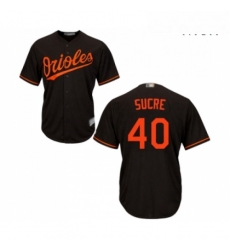 Mens Baltimore Orioles 40 Jesus Sucre Replica Black Alternate Cool Base Baseball Jersey 