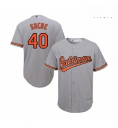 Mens Baltimore Orioles 40 Jesus Sucre Replica Grey Road Cool Base Baseball Jersey 