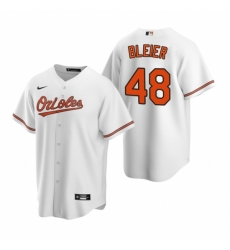 Mens Nike Baltimore Orioles 48 Richard Bleier White Home Stitched Baseball Jersey